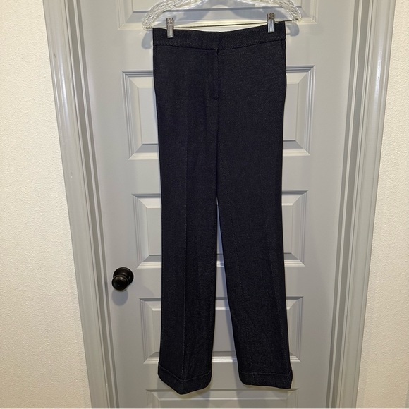 Ann Taylor Navy Woven Wide Leg Trouser Pants size 0 - Picture 1 of 10